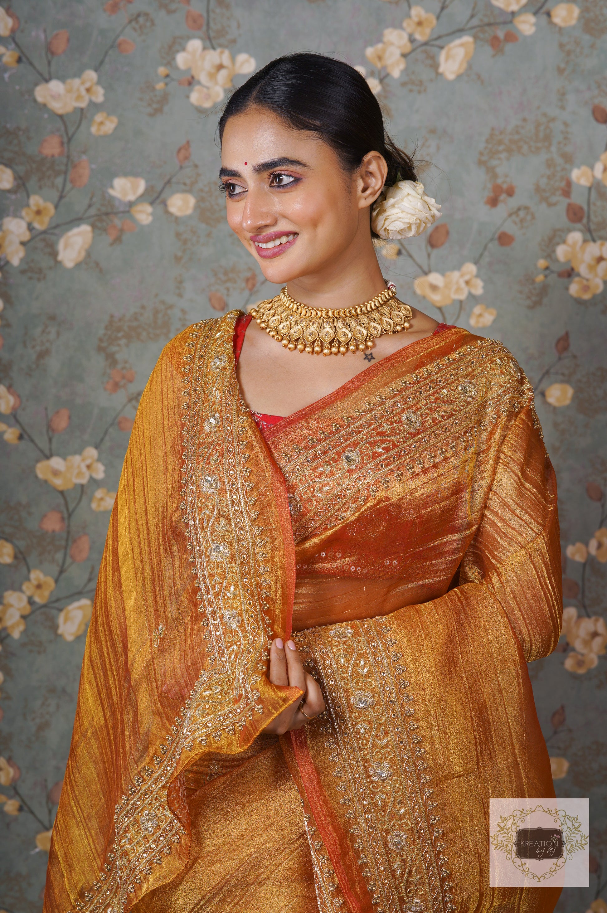 Buy Saree Mall Orange Embellished Saree With Blouse for Women's Online @  Tata CLiQ